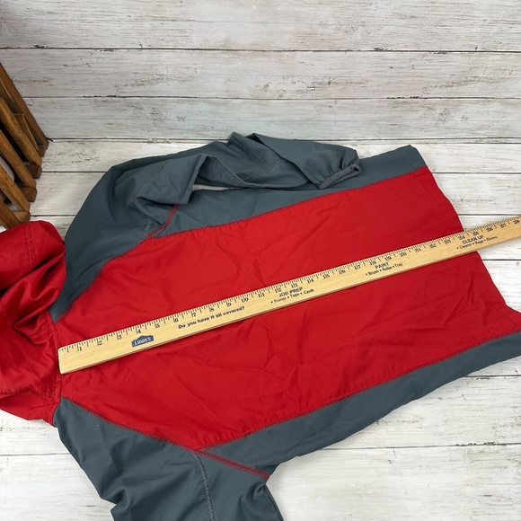 Columbia Youth Lightweight‎ Hooded Windbreaker Jacket Large 14-16 Red Gray - Picture 13 of 14
